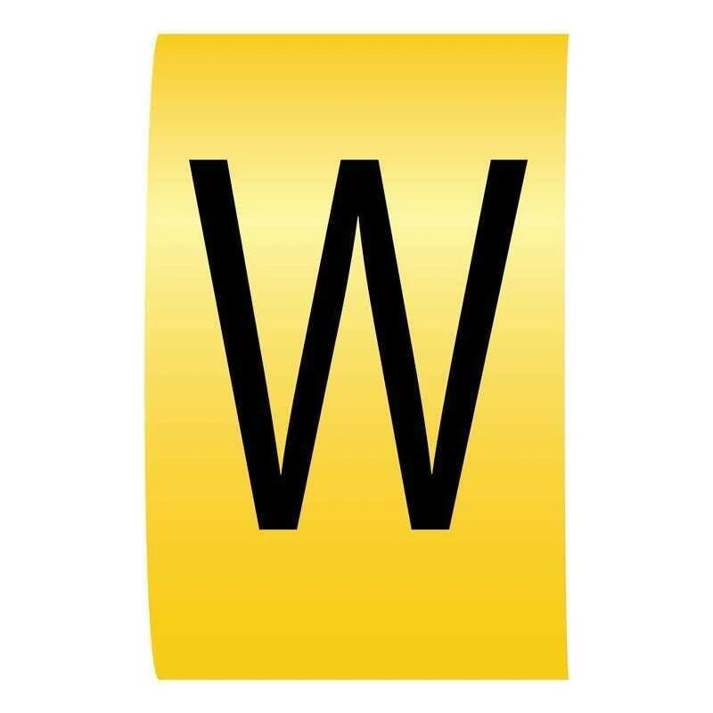 Cablecraft Letter W Black on Yellow K-Type Cable Markers 4.2-7.0mm Dia - Loose Refill Pack of 100 - Image 2