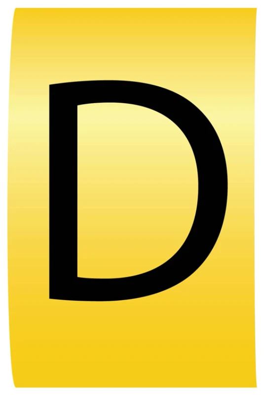 Cablecraft Letter D Black on Yellow K-Type Cable Markers 4.2-7.0mm Dia - Loose Refill Pack of 100 - Image 2