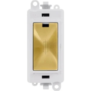 Click Scolmore Polar White Frame 13A Satin Brass Fused Connection Module