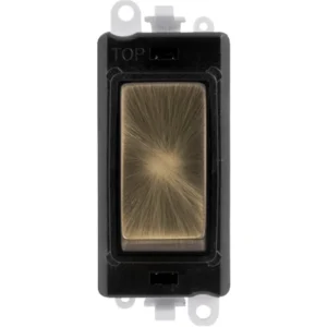 Click Scolmore Black Frame 20AX 2 Way Antique Brass Retractive Switch Module