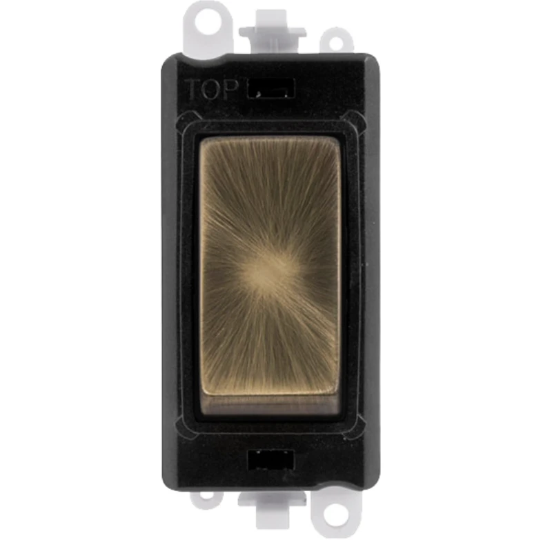 Click Scolmore Black Frame 20AX 2 Way Antique Brass Retractive Switch Module - Image 2