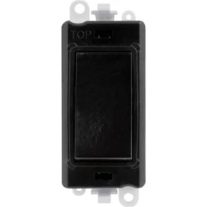 Click Scolmore Black Frame 20AX Black 3 Position Centre ‘Off’ Retractive Switch Module