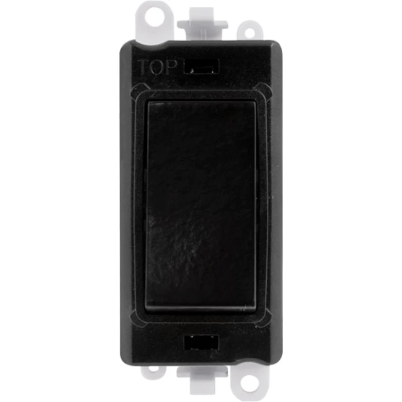 Click Scolmore Black Frame 20AX Black 3 Position Centre ‘Off’ Retractive Switch Module