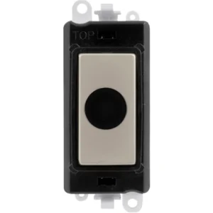 Click Scolmore Black Frame 20A Pearl Nickel Flex Outlet Module