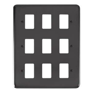 Click Scolmore Front Plate Deco Plus 9 Gang Black Nickel