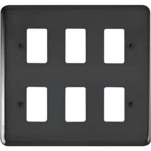 Click Scolmore Front Plate Deco Plus 6 Gang Black Nickel