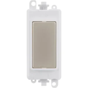 Click Scolmore Polar White Frame Blank Pearl Nickel Module