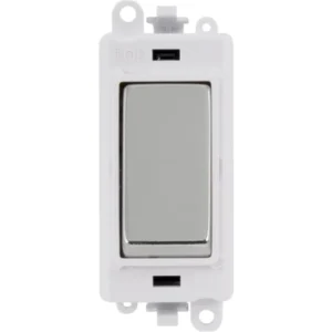 Click Scolmore Polar White Frame 20AX Polished Chrome Intermediate Switch Module