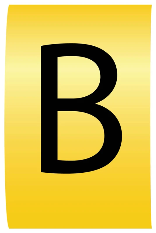 Cablecraft Letter B Black on Yellow K-Type Cable Markers 4.2-7.0mm Dia - Loose Refill Pack of 100 - Image 2