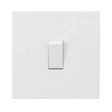 Hamilton Switch Rocker 1 Gang 2 Way 10A 88X88mm Matt White White Insert