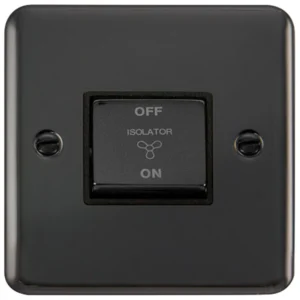 Click Scolmore Isolator Ingot TP Fan 10Ax Black Nickel Black Insert