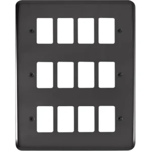 Click Scolmore Front Plate Deco Plus 12 Gang Black Nickel