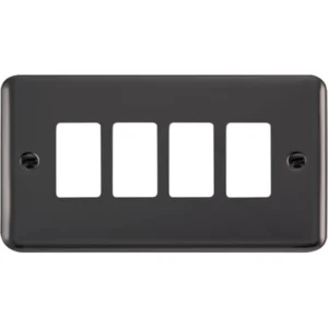 Click Scolmore Front Plate Deco Plus 4 Gang Black Nickel