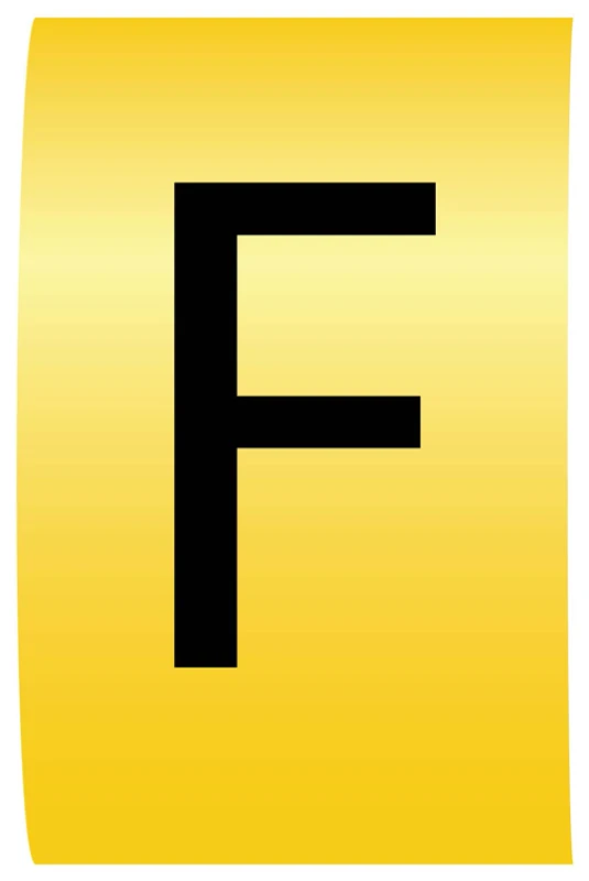 Cablecraft Letter F Black on Yellow K-Type Cable Markers 4.2-7.0mm Dia - Loose Refill Pack of 100 - Image 2