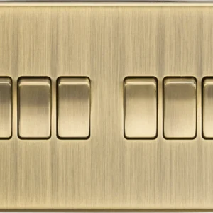 Knightsbridge MLA 10AX 6G 2 Way Plate Switch - Square Edge Antique Brass