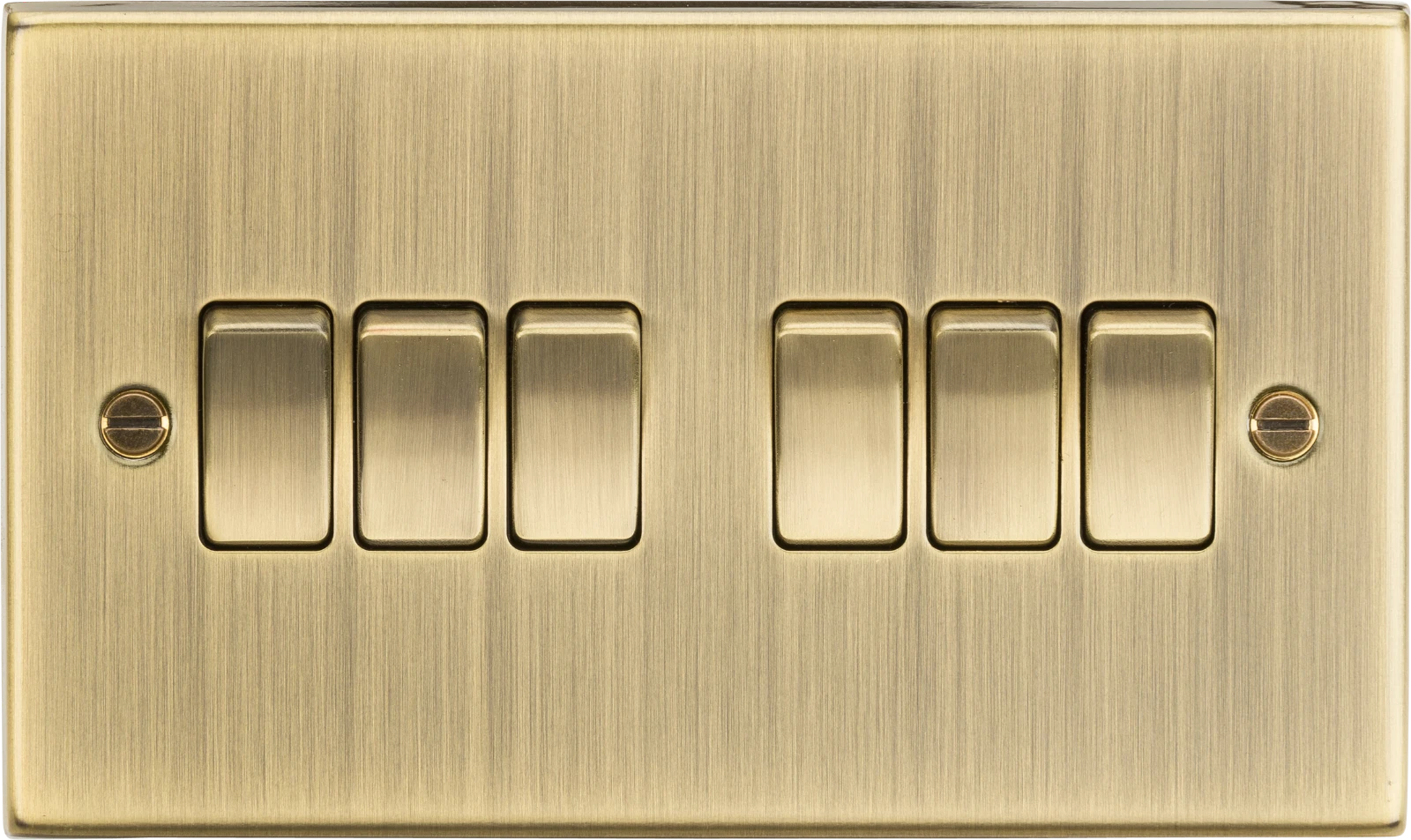 Knightsbridge MLA 10AX 6G 2 Way Plate Switch - Square Edge Antique Brass - Image 2