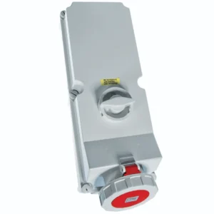 Newlec Industrial Power Socket Switch Interlocked Surface 3P+N+E 16A 415V IP67 Red