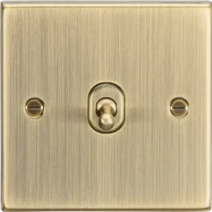 Knightsbridge MLA 10AX 1G Intermediate Toggle Switch - Square Edge Antique Brass