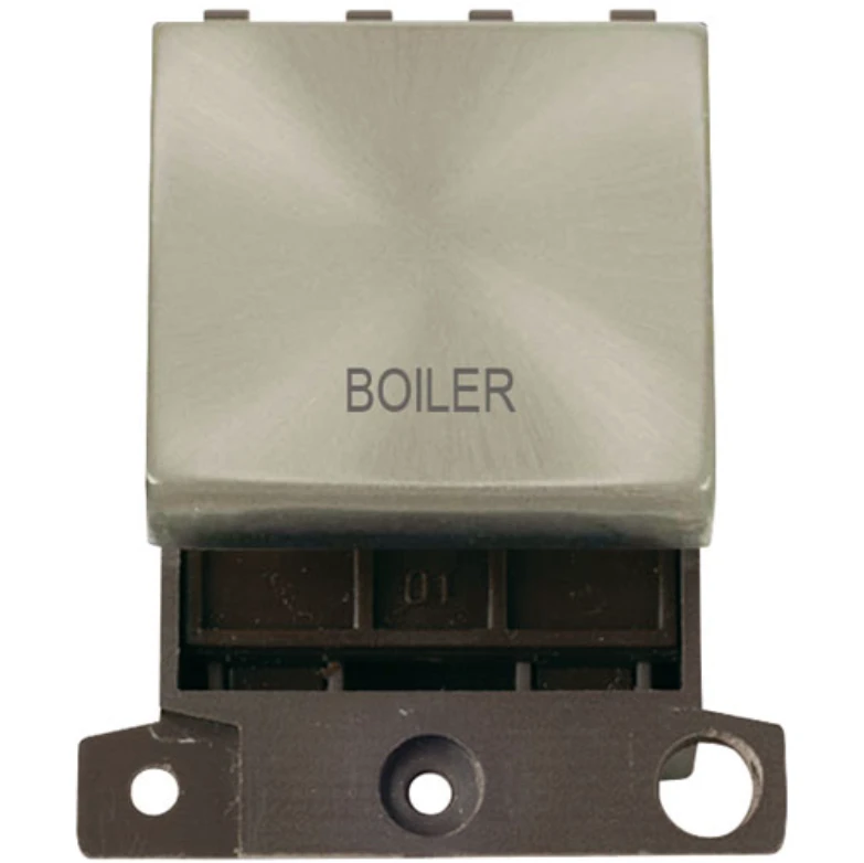 Click Scolmore Boiler Satin Chrome 20A Double Pole Switch Module - Image 2