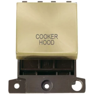 Click Scolmore Cooker Hood Satin Brass 20A Double Pole Switch Module