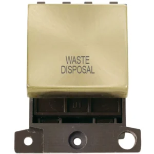 Click Scolmore Waste Disposal Satin Brass 20A Double Pole Switch Module