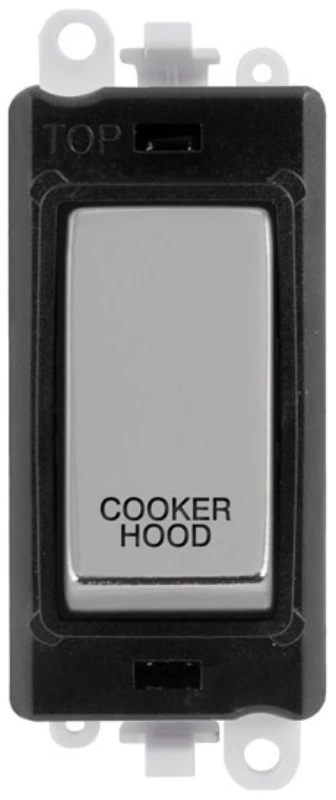 Click Scolmore Cooker Hood Laser Etched Legend Black Frame 20AX Polished Chrome Double Pole Switch Module - Image 2