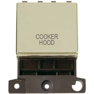 Click Scolmore Switch Ingot DP 2 Module 20A Polished Brass Cooker Hood