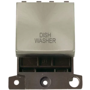 Click Scolmore Dishwasher Brushed Stainless 20A Double Pole Switch Module