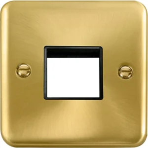 Click Scolmore Front Plate 1 Gang 2 Aperture Satin Brass Black Insert