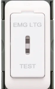 Niglon Switch 2 Way Single Pole Key 20Ax White Printed Emg Ltg Test