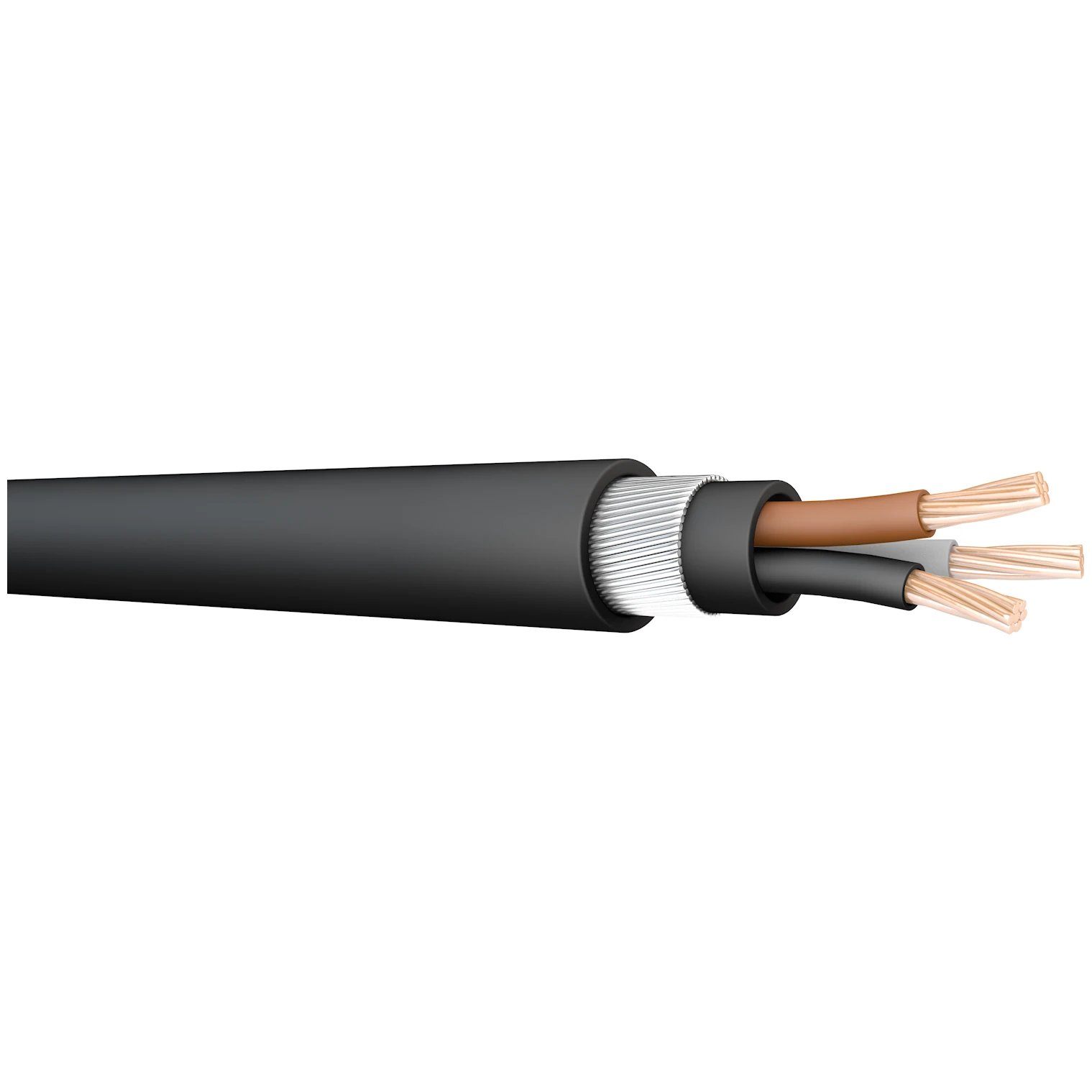 Prysmian BS5467 3x1.5 Cut Black PVC Copper Conductor Armoured Cable. BS 5467. 600/1000 V