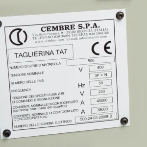 Cembre 105X110mm Yellow Pvc Adhesive Legend 4X 4mm Holes