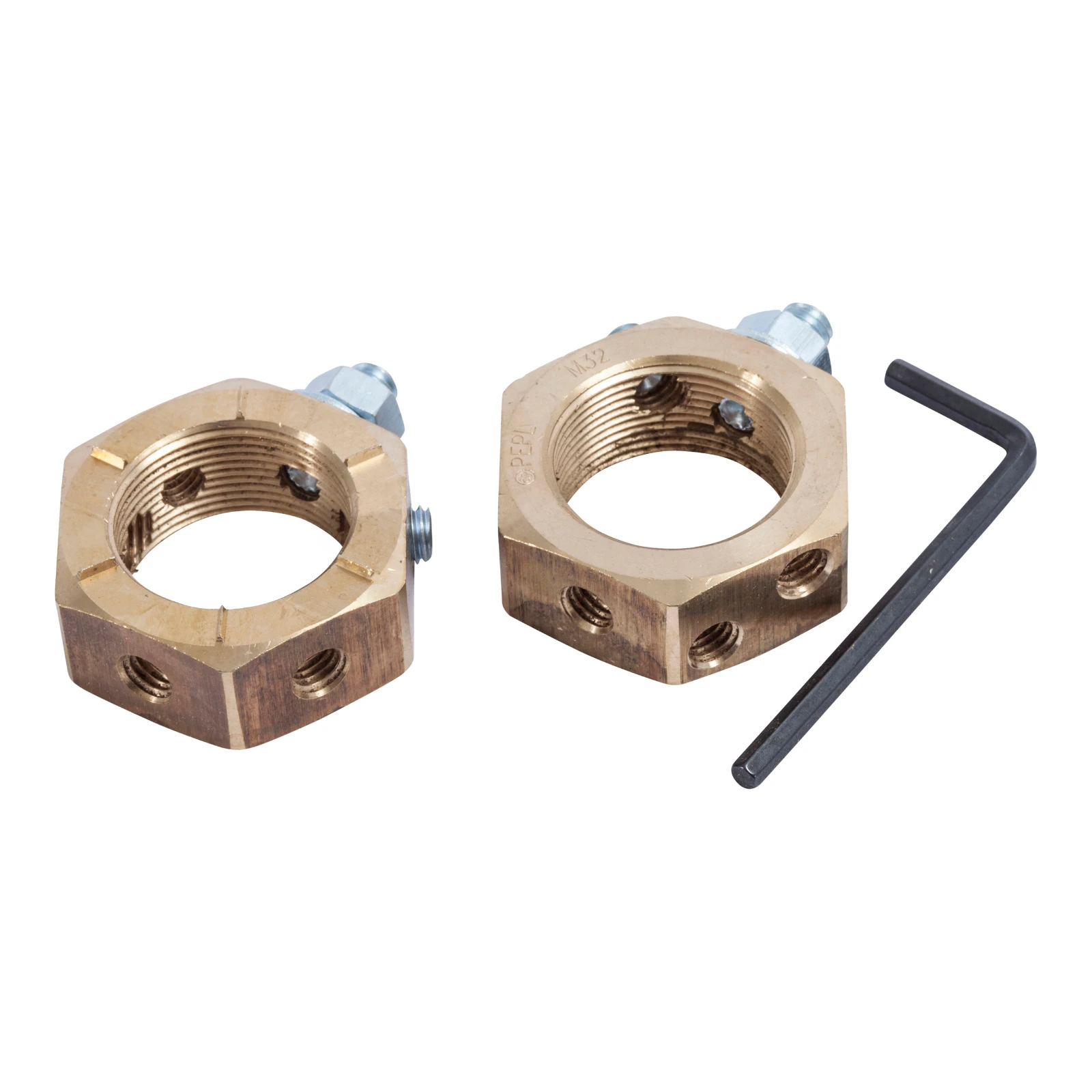 Newlec Earthing Nut Self Cutting 32mm Brass (Pack=2)