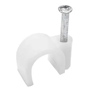 Newlec Nail in Round Cable Clip White for 12-14mm Diameter Cables [Pack=100]