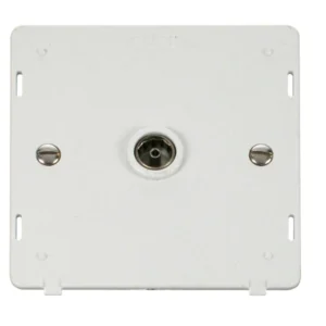 Click Scolmore Socket Interior Single Coaxial Polar White