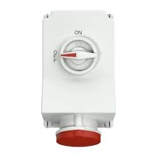 Mennekes Socket Triple Pole Neutral+Earth Duo Switched Interlock IP44 63A 400V 6H Red