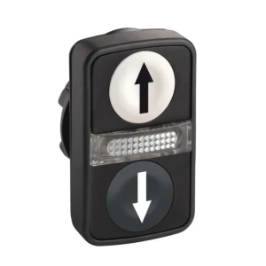 Schneider Electric White flush/black flush illuminated double-headed pushbutton Ø22 with