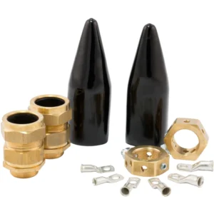 SWA Gland Pack Outdoor Cable 32mm Brass Shroud/Earthing Nut/Terms Pex
