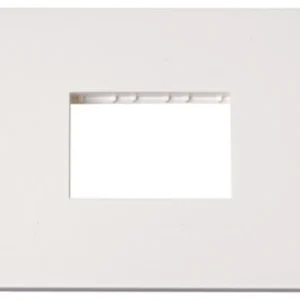 Click Scolmore Square Edge Polar White 2 Gang MiniGrid Unfurnished Plate - 3 Apertures