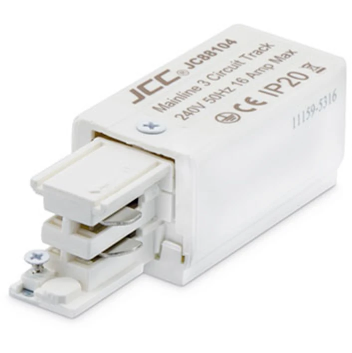 JCC a Leviton Company Track 3 Circuit Power Feed Right White - Image 2