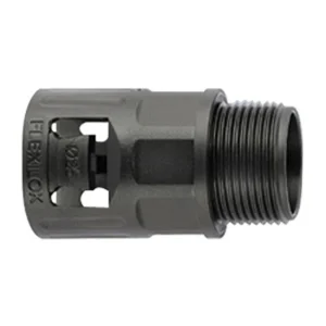 Flexicon Connector Straight Fixed External Thread M40 Black