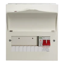 Wylex 7 Way Consumer Unit Main Switch 100A, Fixed Configuration, with SPD