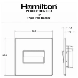 Hamilton Switch Rocker 1 Gang TP 10A 86X86mm Black Black Surround