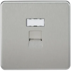 Knightsbridge MLA Screwless RJ45 network outlet - brushed chrome
