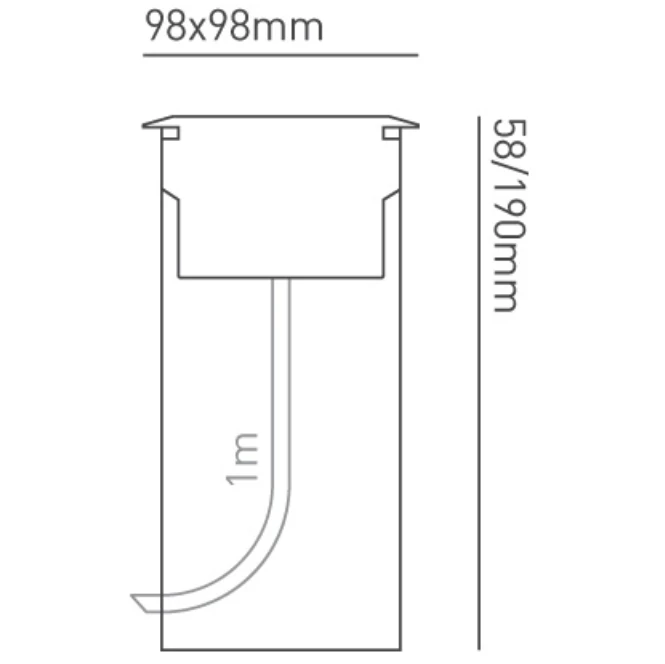 Collingwood Lighting Wall Lighting Recessed Square Asym 3000K LED IP67 2.6W 240V 50Lm Stainless Steel - Image 3