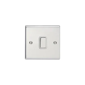 Deta Plate Switch 1 Gang Intermediate 10A Chrome White Insert