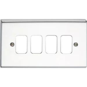Deta Grid Plate 4 Gang Chrome
