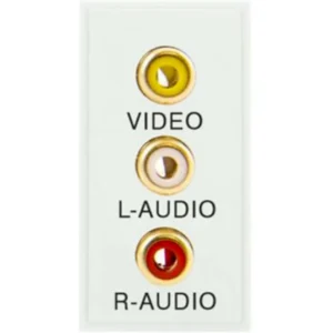 Click Scolmore Polar White Triple RCA/Phono Module