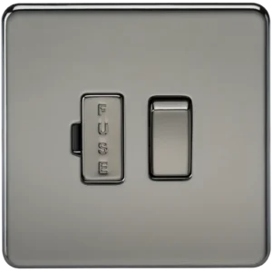 Knightsbridge MLA Screwless 13A Switched Fused Spur Unit - Black Nickel