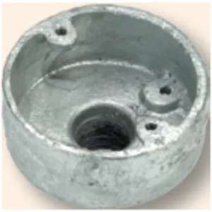 Niglon Circular Back Box Outlet 25mm Malleable Iron Galvanised
